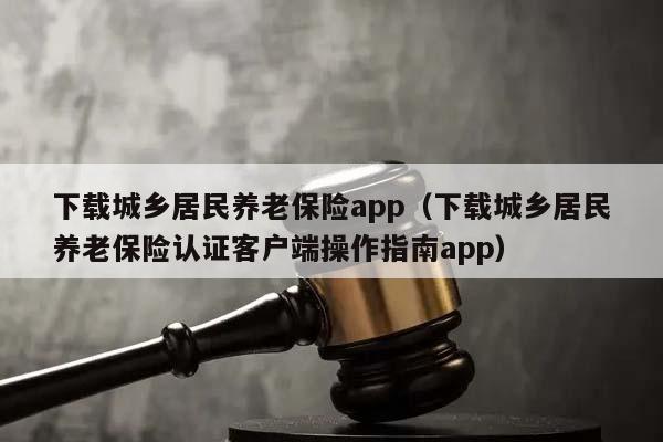 下载城乡居民养老保险app（下载城乡居民养老保险认证客户端操作指南app）