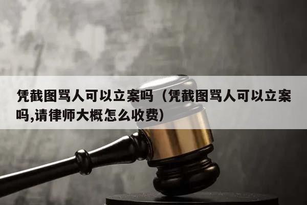 凭截图骂人可以立案吗（凭截图骂人可以立案吗,请律师大概怎么收费）