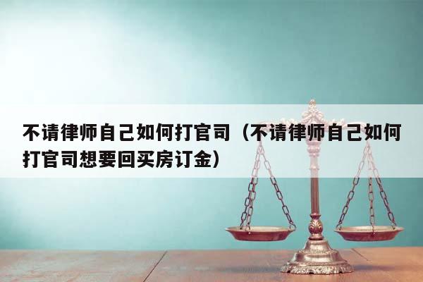 不请律师自己如何打官司（不请律师自己如何打官司想要回买房订金）