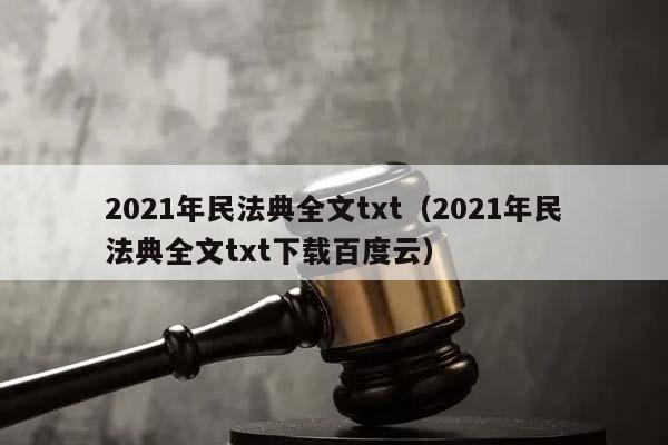 2021年民法典全文txt（2021年民法典全文txt下载百度云）