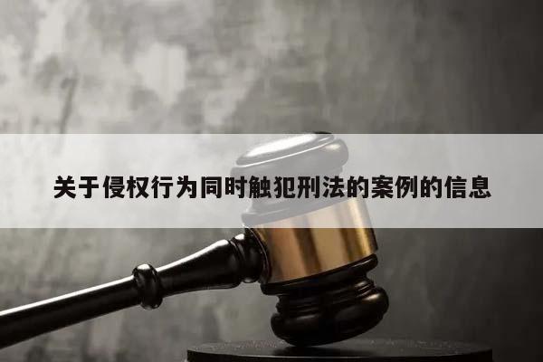 关于侵权行为同时触犯刑法的案例的信息