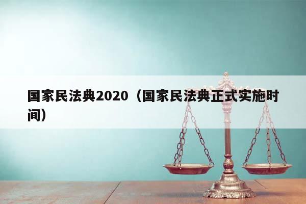 国家民法典2020（国家民法典正式实施时间）