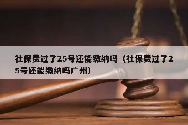 社保费过了25号还能缴纳吗（社保费过了25号还能缴纳吗广州）