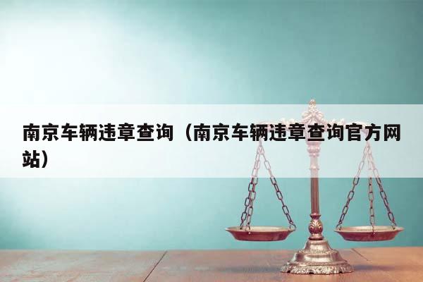 南京车辆违章查询（南京车辆违章查询官方网站）