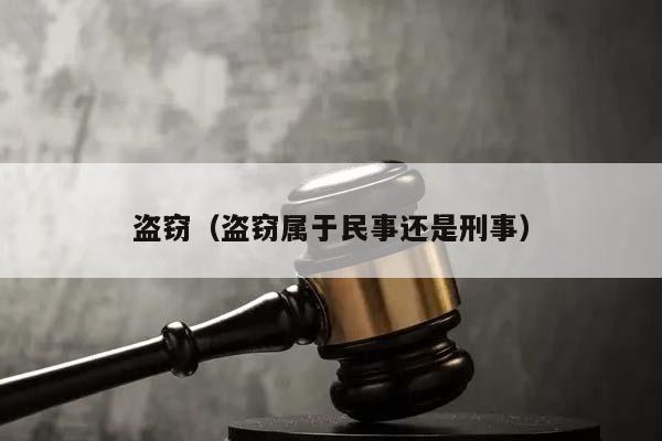 盗窃（盗窃属于民事还是刑事）