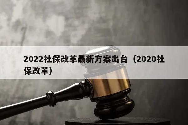 2022社保改革最新方案出台（2020社保改革）