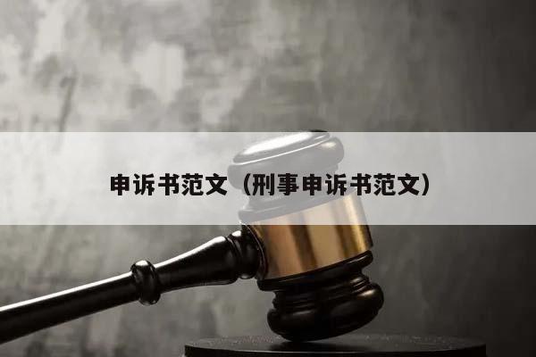 申诉书范文（刑事申诉书范文）