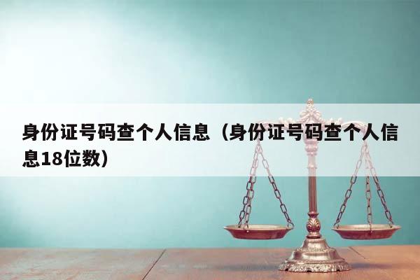 身份证号码查个人信息（身份证号码查个人信息18位数）