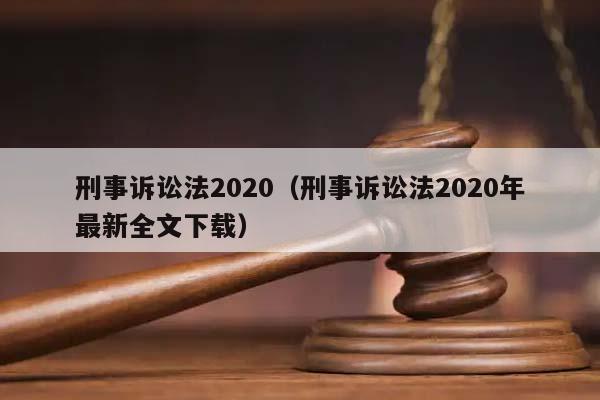 刑事诉讼法2020（刑事诉讼法2020年最新全文下载）