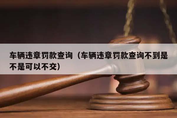 车辆违章罚款查询（车辆违章罚款查询不到是不是可以不交）