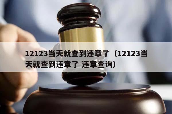 12123当天就查到违章了（12123当天就查到违章了 违章查询）