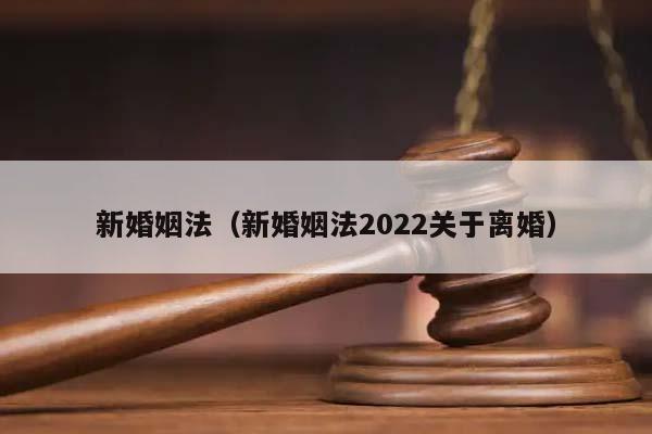 新婚姻法（新婚姻法2022关于离婚）