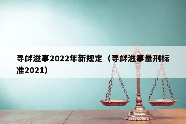 寻衅滋事2022年新规定（寻衅滋事量刑标准2021）