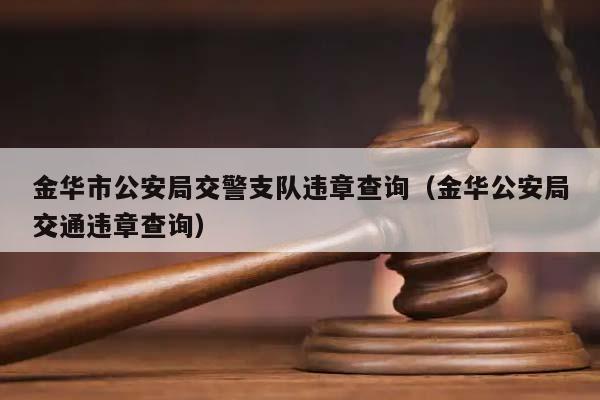 金华市公安局交警支队违章查询（金华公安局交通违章查询）