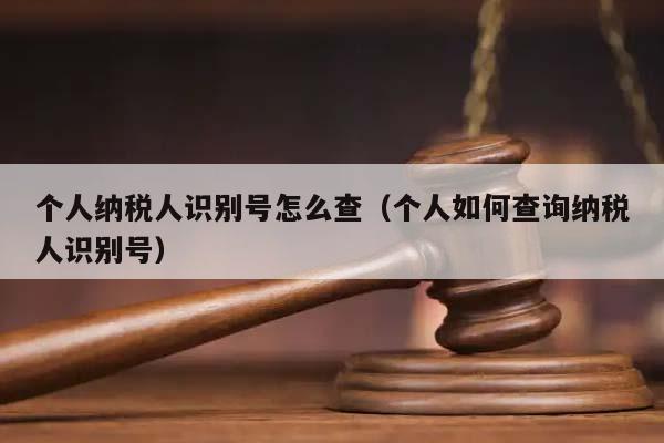 个人纳税人识别号怎么查（个人如何查询纳税人识别号）