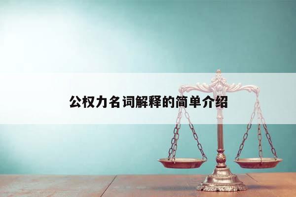 公权力名词解释的简单介绍