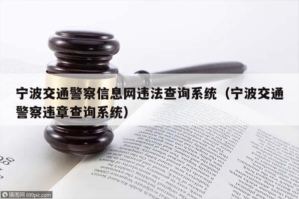 宁波交通警察信息网违法查询系统（宁波交通警察违章查询系统）