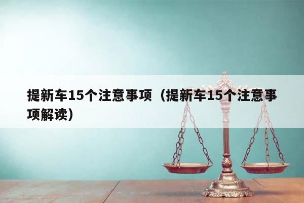 提新车15个注意事项（提新车15个注意事项解读）