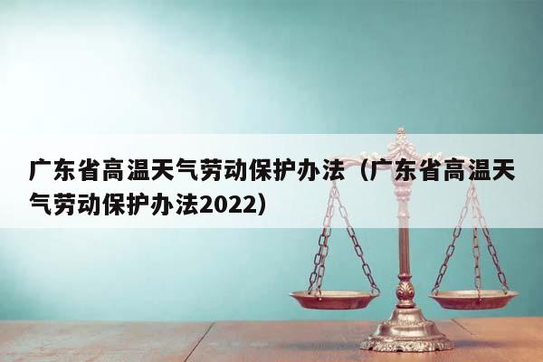 广东省高温天气劳动保护办法（广东省高温天气劳动保护办法2022）
