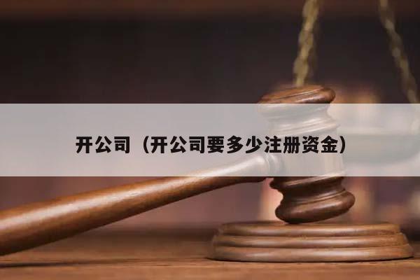 开公司（开公司要多少注册资金）