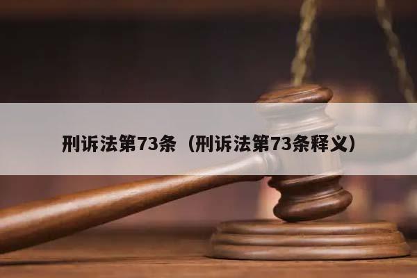 刑诉法第73条（刑诉法第73条释义）