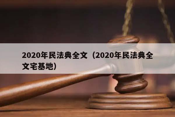 2020年民法典全文（2020年民法典全文宅基地）