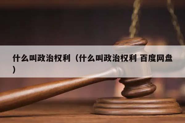 什么叫政治权利（什么叫政治权利 百度网盘）