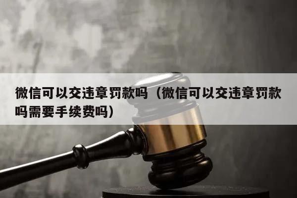 微信可以交违章罚款吗（微信可以交违章罚款吗需要手续费吗）