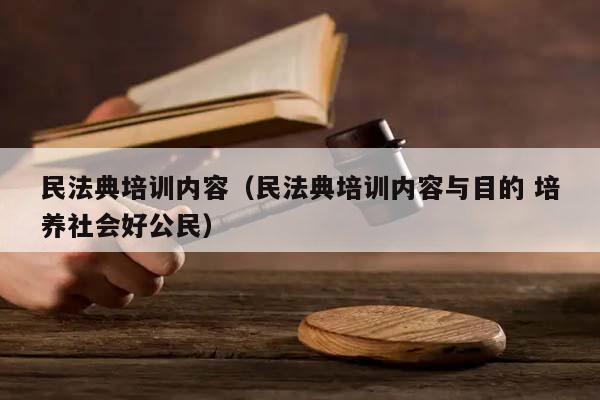 民法典培训内容（民法典培训内容与目的 培养社会好公民）