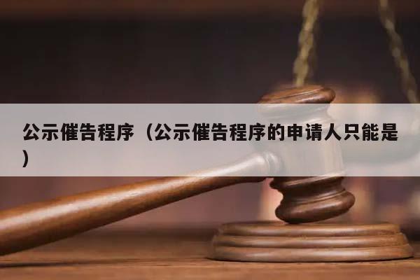 公示催告程序（公示催告程序的申请人只能是）