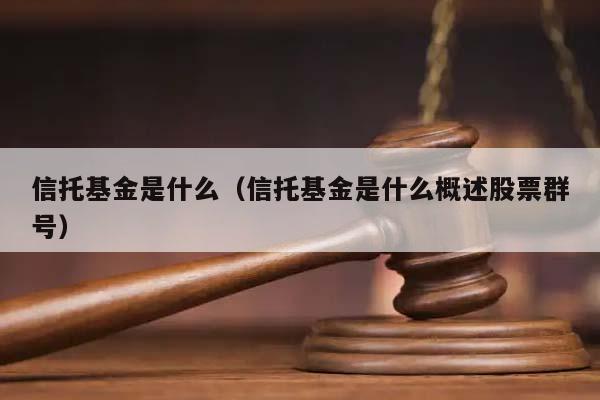 信托基金是什么（信托基金是什么概述股票群号）