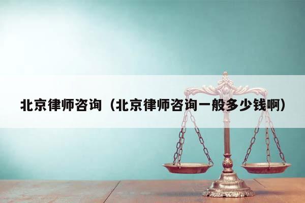 北京律师咨询（北京律师咨询一般多少钱啊）