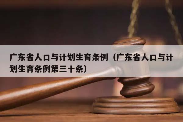 广东省人口与计划生育条例（广东省人口与计划生育条例第三十条）