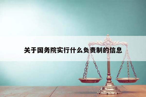 关于国务院实行什么负责制的信息