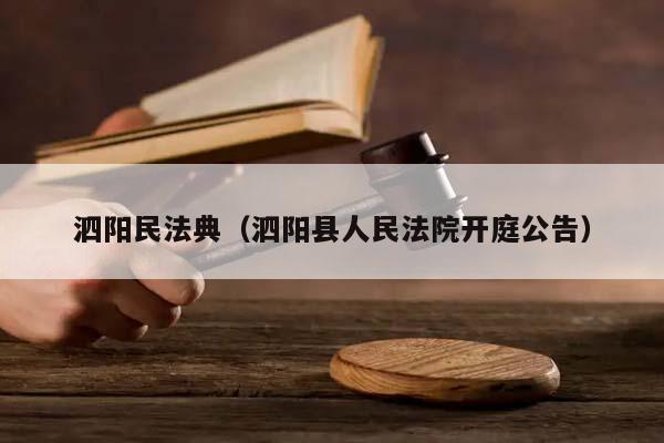 泗阳民法典（泗阳县人民法院开庭公告）