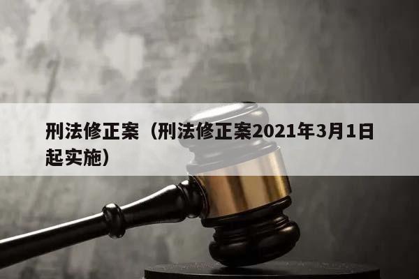 刑法修正案（刑法修正案2021年3月1日起实施）