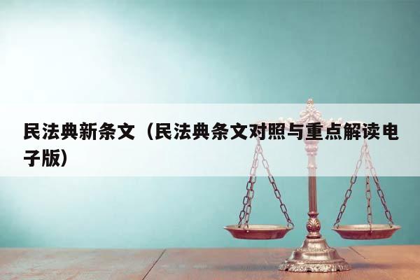 民法典新条文（民法典条文对照与重点解读电子版）