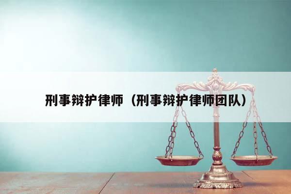 刑事辩护律师（刑事辩护律师团队）