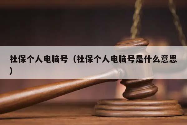 社保个人电脑号（社保个人电脑号是什么意思）