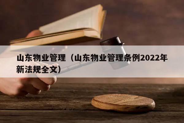 山东物业管理（山东物业管理条例2022年新法规全文）