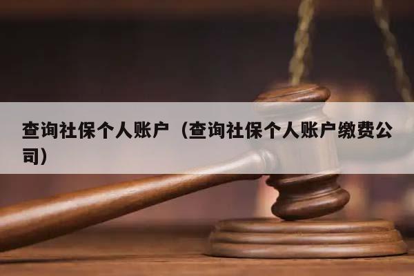 查询社保个人账户（查询社保个人账户缴费公司）