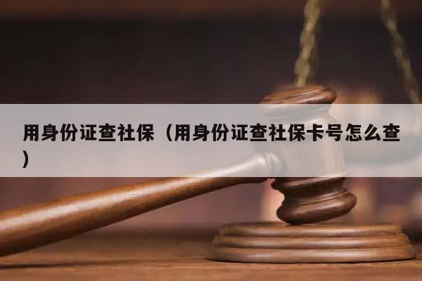 用身份证查社保（用身份证查社保卡号怎么查）