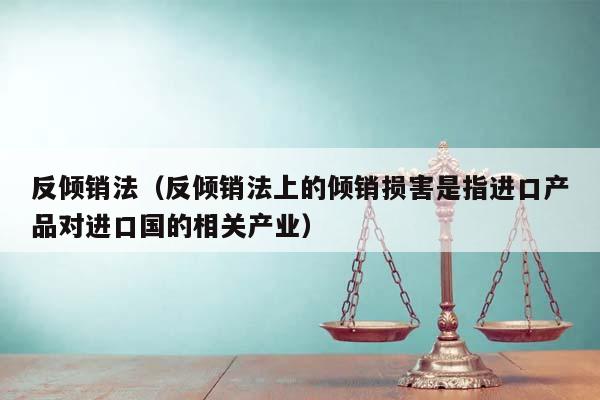 反倾销法（反倾销法上的倾销损害是指进口产品对进口国的相关产业）