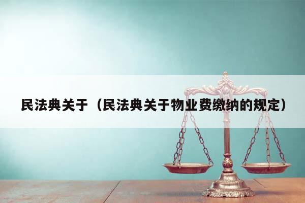 民法典关于（民法典关于物业费缴纳的规定）