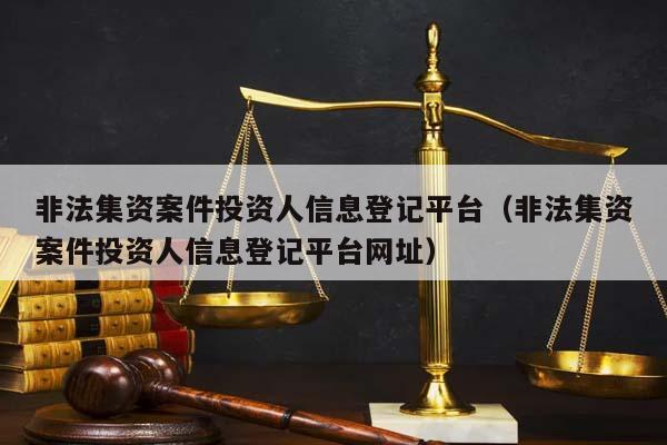 非法集资案件投资人信息登记平台（非法集资案件投资人信息登记平台网址）