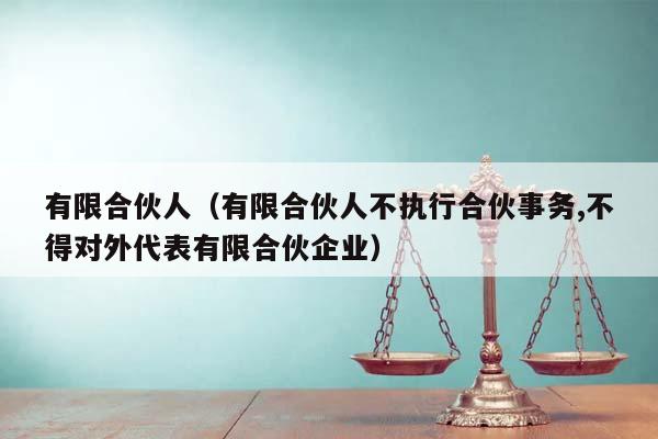 有限合伙人（有限合伙人不执行合伙事务,不得对外代表有限合伙企业）