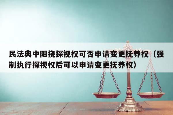 民法典中阻挠探视权可否申请变更抚养权（强制执行探视权后可以申请变更抚养权）