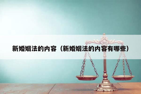 新婚姻法的内容（新婚姻法的内容有哪些）