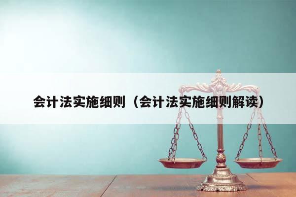 会计法实施细则（会计法实施细则解读）