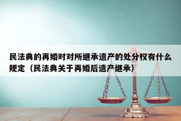 民法典的再婚时对所继承遗产的处分权有什么规定（民法典关于再婚后遗产继承）